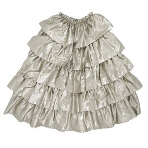 Meri Meri Maisonette Girls Soft Gold Ruffle Cape Metallic Dress-Up Shawl OneSize